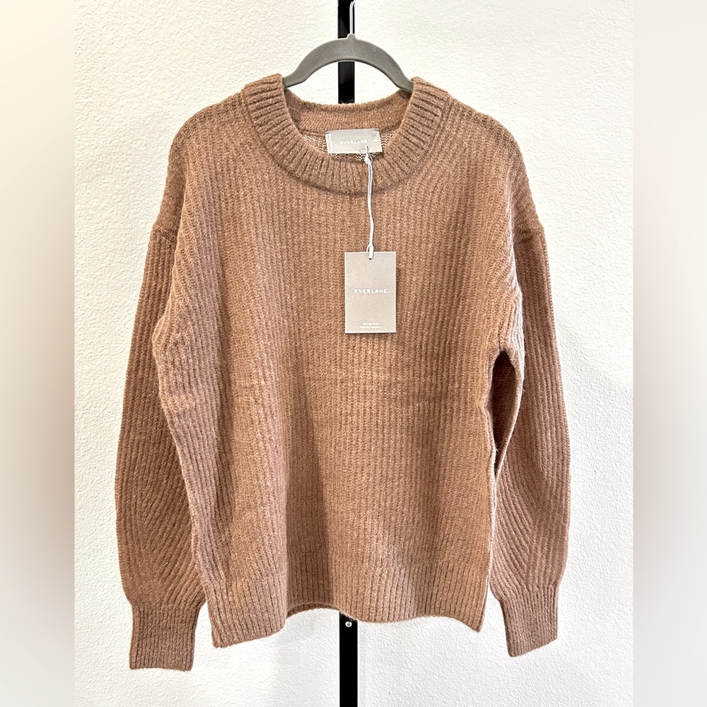 Everlane The Cocoon Crew in Alpaca Sweater in Tiger's Eye, Size XS, New with Tag
